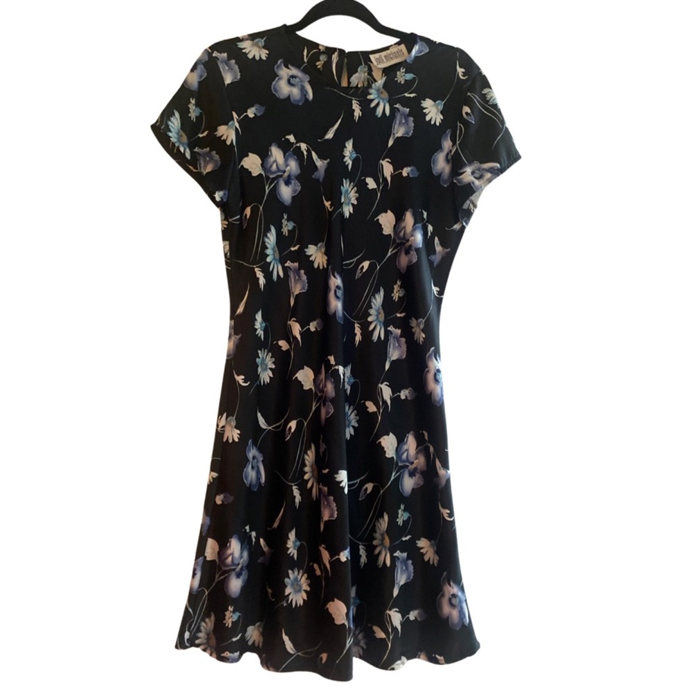 🎉3 for $20 Vintage 90s Satin Floral Jodi Michaels Mini Slip Dress